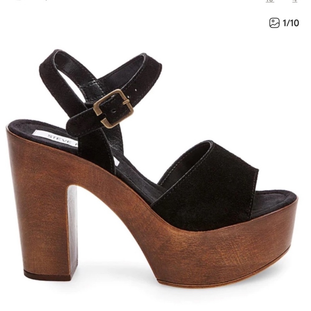 Steve Madden Black and Brown Platform Heels